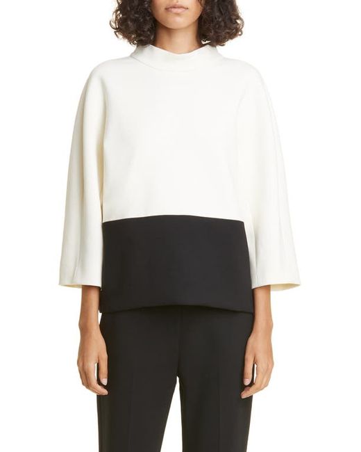 Max Mara Curacao Colorblock Stretch Virgin Wool Top in at 4