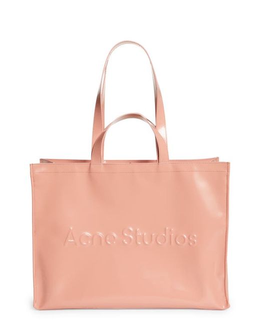 Acne Studios Logo Embossed Faux Leather East/West Tote in at