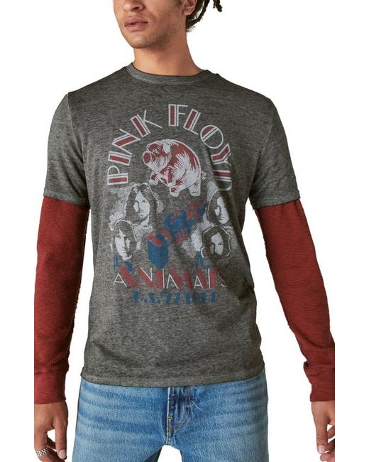 Lucky Brand Pink Floyd 77 Burnout Graphic T-Shirt in at Small