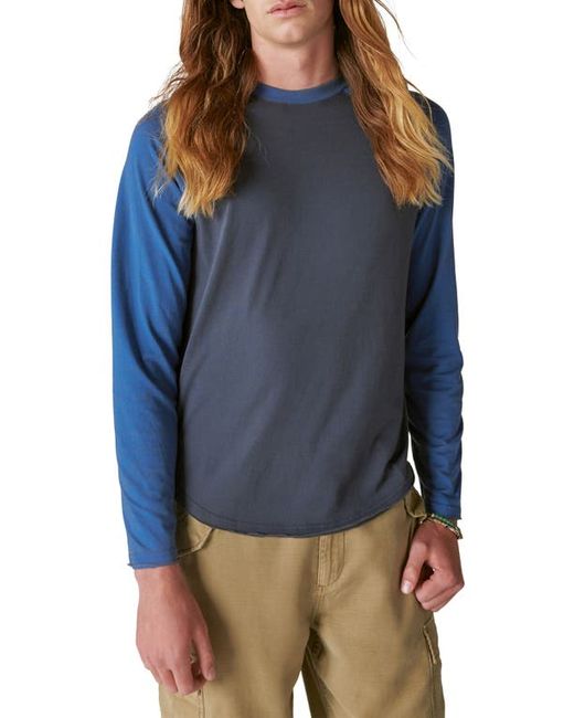 Lucky Brand Venice Burnout Cotton Blend Long Sleeve T-Shirt in at Small