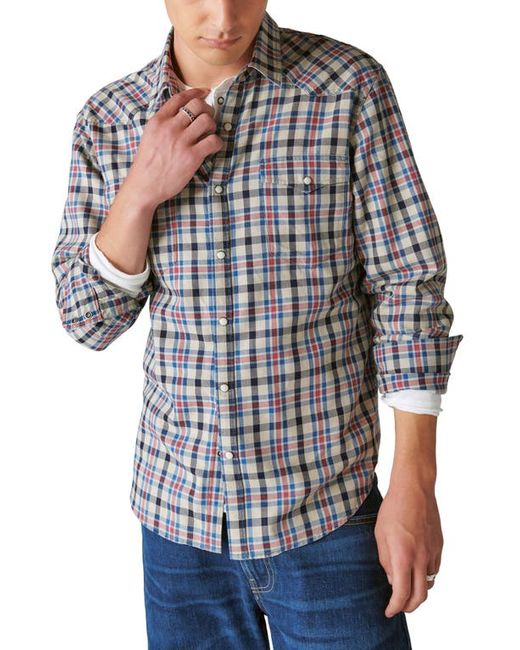 Lucky Brand Plaid Cotton Western Button-Up Shirt in at Small