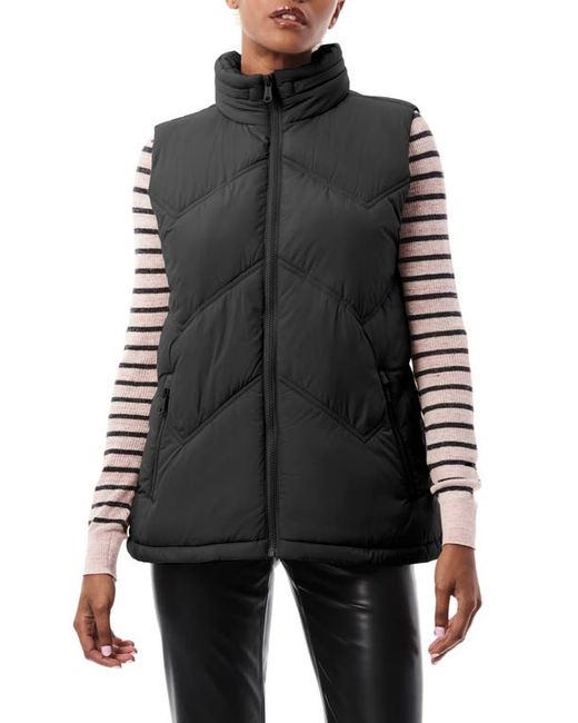 Bernardo Chevron Quilted Puffer Vest in at X-Small