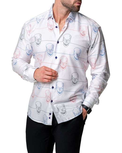 Maceoo Fibonacci Skullwire Contemporary Fit Button-Up Shirt in at 2