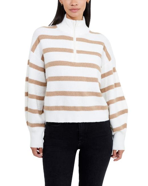 French Connection Vhari Stripe Half Zip Sweater in at Small