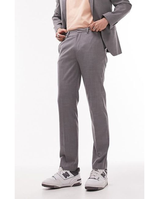 Topman Slim Fit Stretch Flat Front Suit Pants in at 30 X