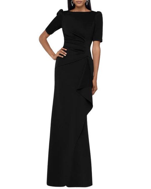 Xscape Ruffle Puff Sleeve Gown in at 4