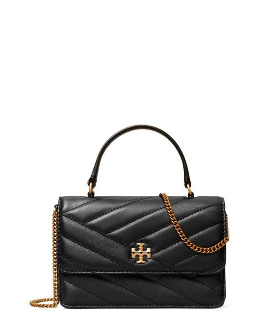 Tory Burch Mini Kira Chevron Quilted Leather Top Handle Bag in at