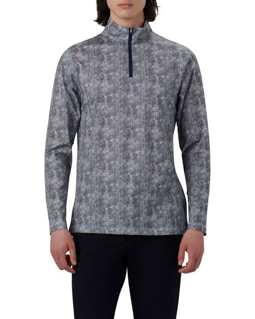 Bugatchi OoohCotton Print Quarter Zip Pullover in at Small