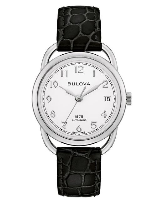 Bulova Joseph Commodore Leather Strap Watch in Tone at