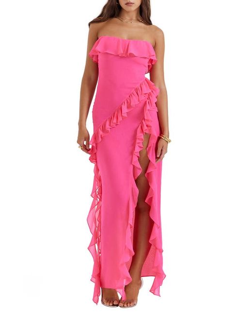 House Of Cb Sarina Ruffle Strapless Maxi Dress in at X-Small