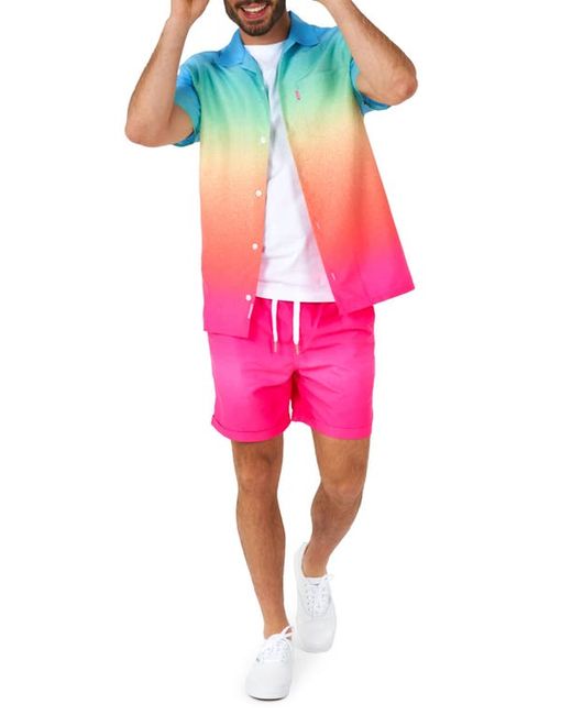 OppoSuits Funky Fade Summer Shirt Shorts Set in at