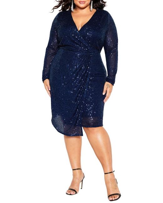 City Chic Razzle Long Sleeve Dress in at Small
