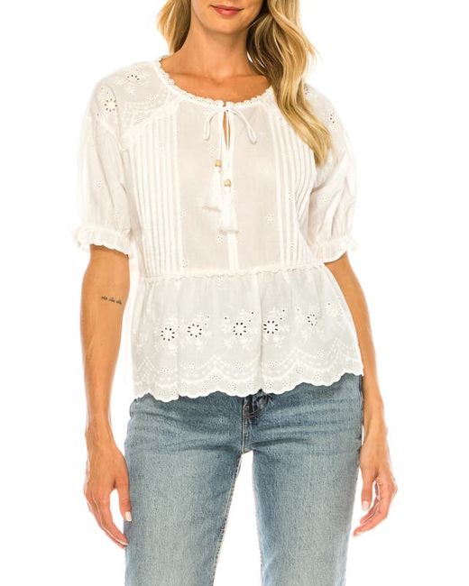 A Collective Story Cotton Eyelet Top in at Small