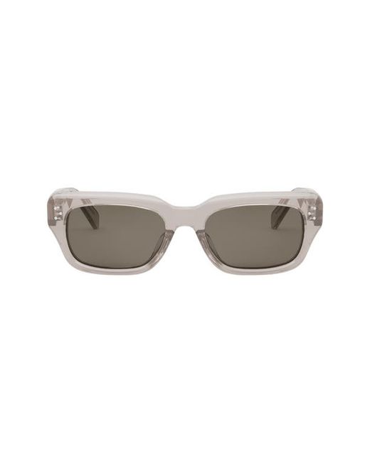 Celine Bold 3 Dot Rectangular Sunglasses in Brown at