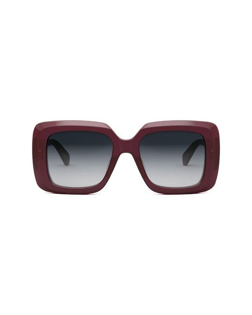 Celine Bold 3 Dots Square Sunglasses in Shiny Bordeaux Smoke at