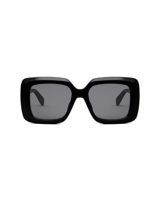 Celine Bold 3 Dots Square Sunglasses in Shiny Smoke at