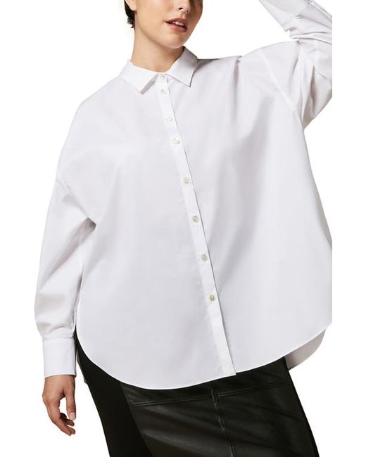 Marina Rinaldi Oversize Cotton Button-Up Shirt in at 14W