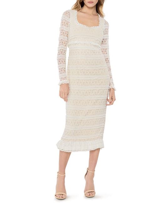 Likely Lidia Lace Long Sleeve Sheath Dress in at 00