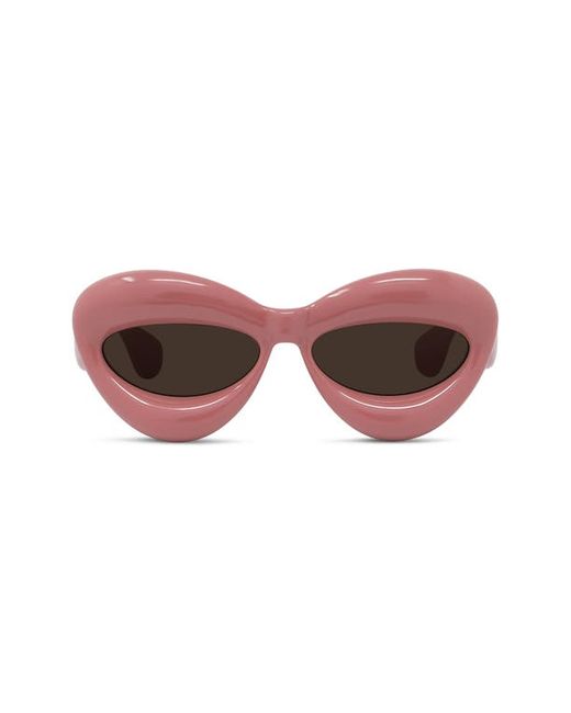 Loewe 55mm Cat Eye Sunglasses in Shiny Brown at