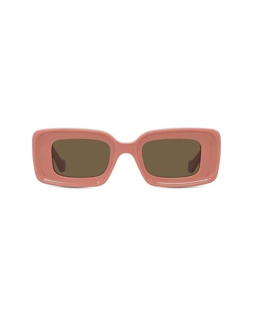 Loewe Chunky Anagram 46mm Rectangular Sunglasses in Shiny Brown at