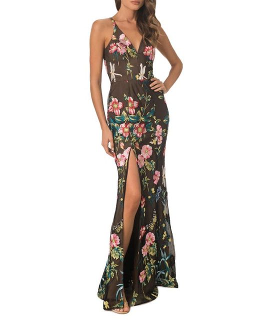 Dress the population Iris Floral Embroidered Mermaid Gown in at Xx-Small