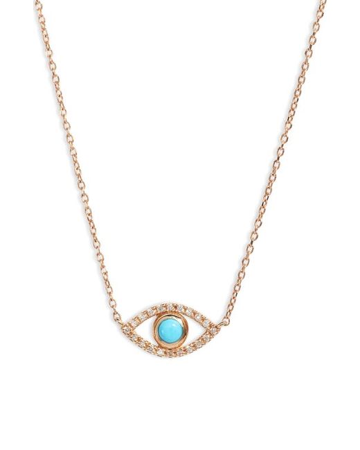Anzie Evil Eye Turquoise Diamond Pendant Necklace in at