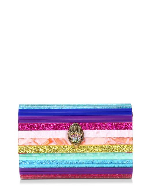 Kurt Geiger London Party Eagle Clutch in Pink/Blue Multi at