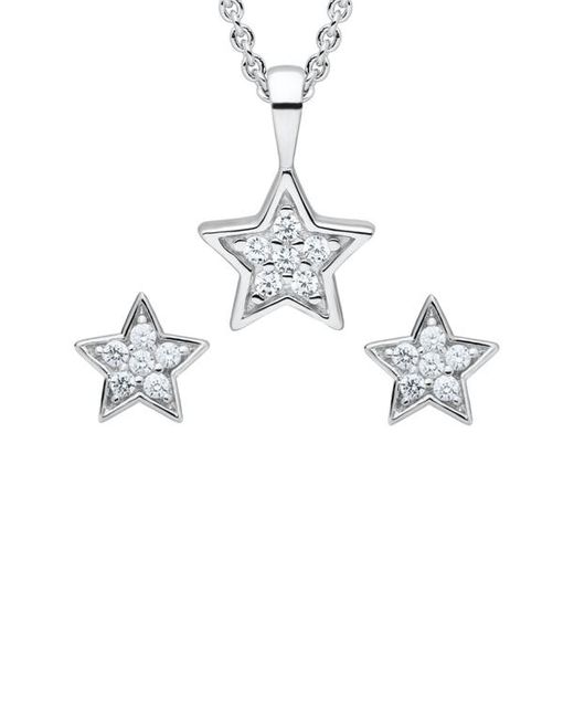 Mignonette Pavé Star Pendant Necklace Earrings Set in at