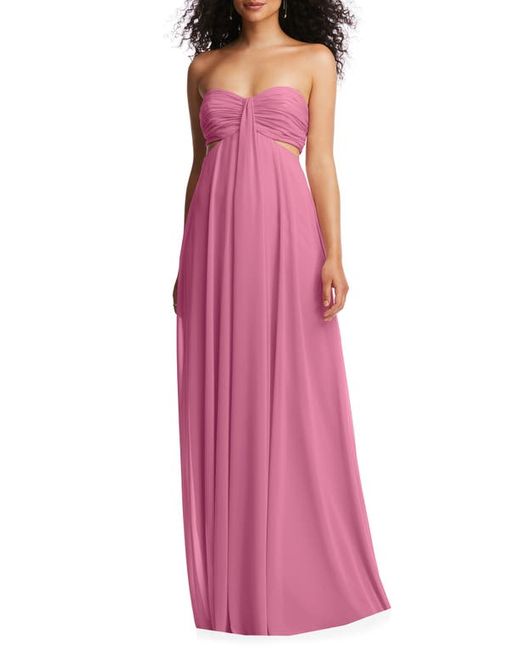Dessy Collection Strapless Empire Waist Chiffon Gown in at 0