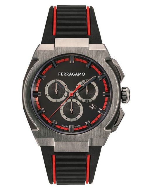Ferragamo Supreme Chronograph Recycled Polyurethane Strap Watch 43mm in at