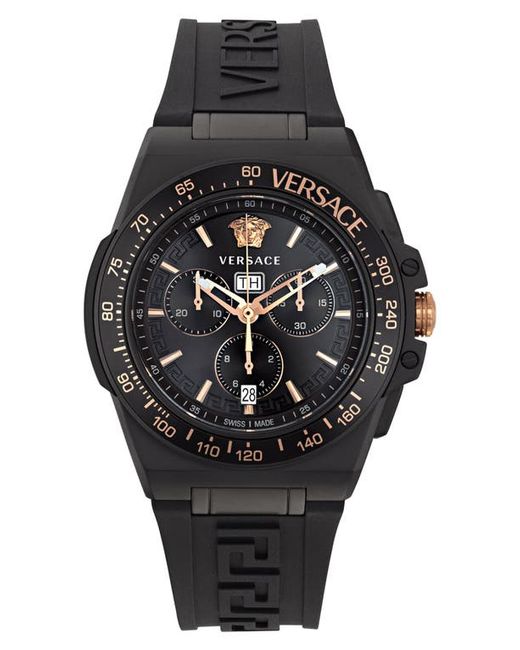 Versace Greca Extreme Silicone Strap Chronograph Watch 45mm in at