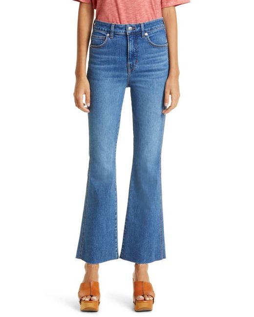 Veronica Beard Carson Raw Hem High Waist Ankle Flare Jeans in at 29