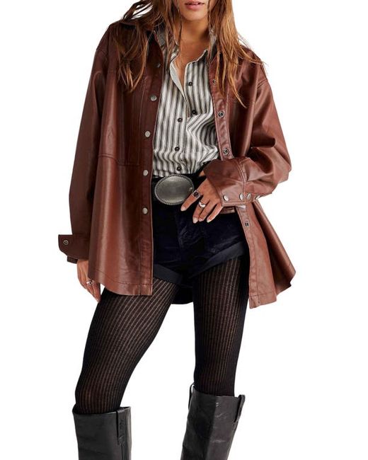 Free People Easy Rider Faux Leather Jacket in at X-Small