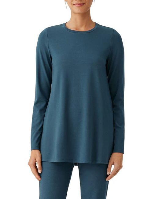 Eileen Fisher Crewneck Long Sleeve Tunic Top in at Xx-Small