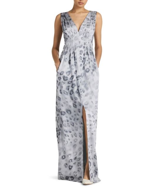 St. John Collection Painted Leopard Print Maxi Dress in at 2
