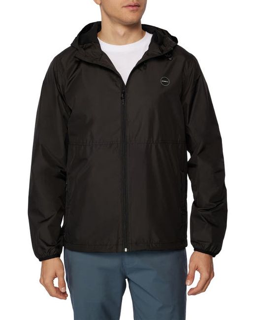 O'Neill Nomadic Water Resistant Hooded Windbreaker in at