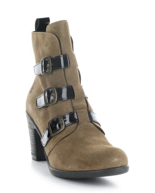 FLY London Klea Bootie in Taupe/Black at 5.5Us