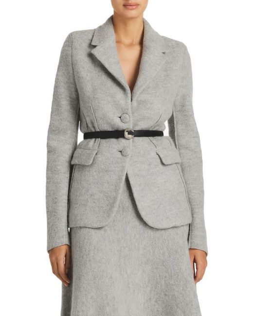 St. John Collection Brushed Wool Blend Belted Jacket in at 8