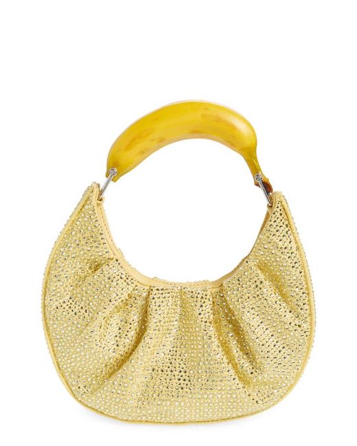 Puppets and Puppets Banana Rhinestone Hobo Bag in at
