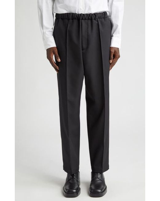 Jil Sander Relaxed Fit Elastic Waist Tapered Leg Ankle Trousers in at