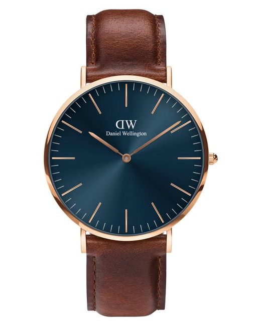 Daniel Wellington Classic St. Mawes Leather Strap Watch 40mm in at