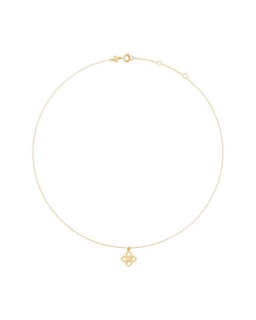 Tory Burch Kira Clover Pendant Necklace in at