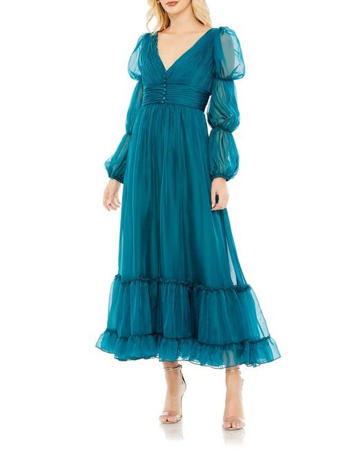 Mac Duggal Ruched Tiered A-Line Cocktail Dress in at 4