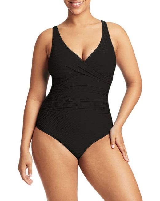 Sea Level Cross Front One-Piece Swimsuit in at 8 Us