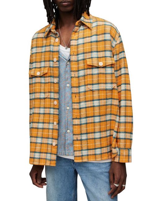 AllSaints Reverb Plaid Flannel Button-Up Shirt in at Small