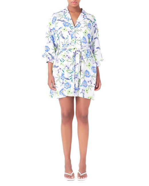 Endless Rose Floral Mini Shirtdress in at X-Small