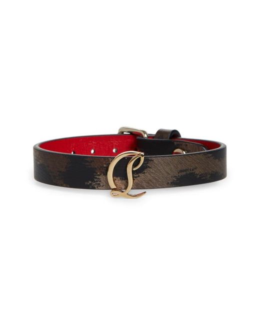 Christian Louboutin Logo Clasp Leather Bracelet in 3221 Gold at