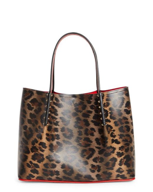 Christian Louboutin Small Cabarock Leopard Print Leather Tote in at