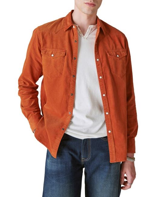 Lucky Brand Corduroy Western Snap-Up Shirt in at Small