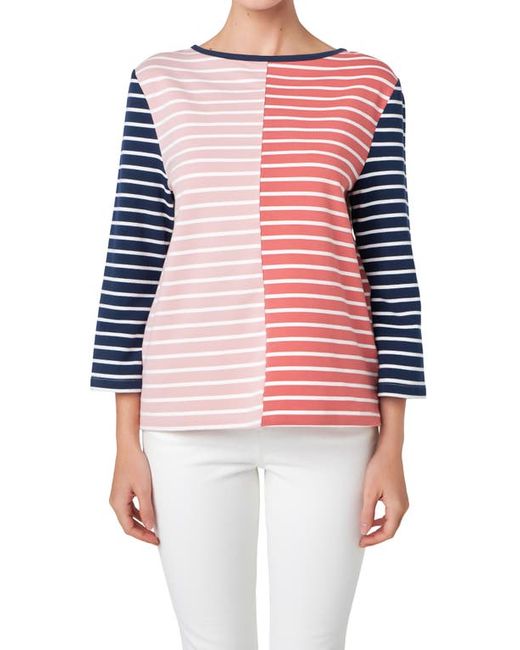 English Factory Stripe Colorblock Top in at X-Small